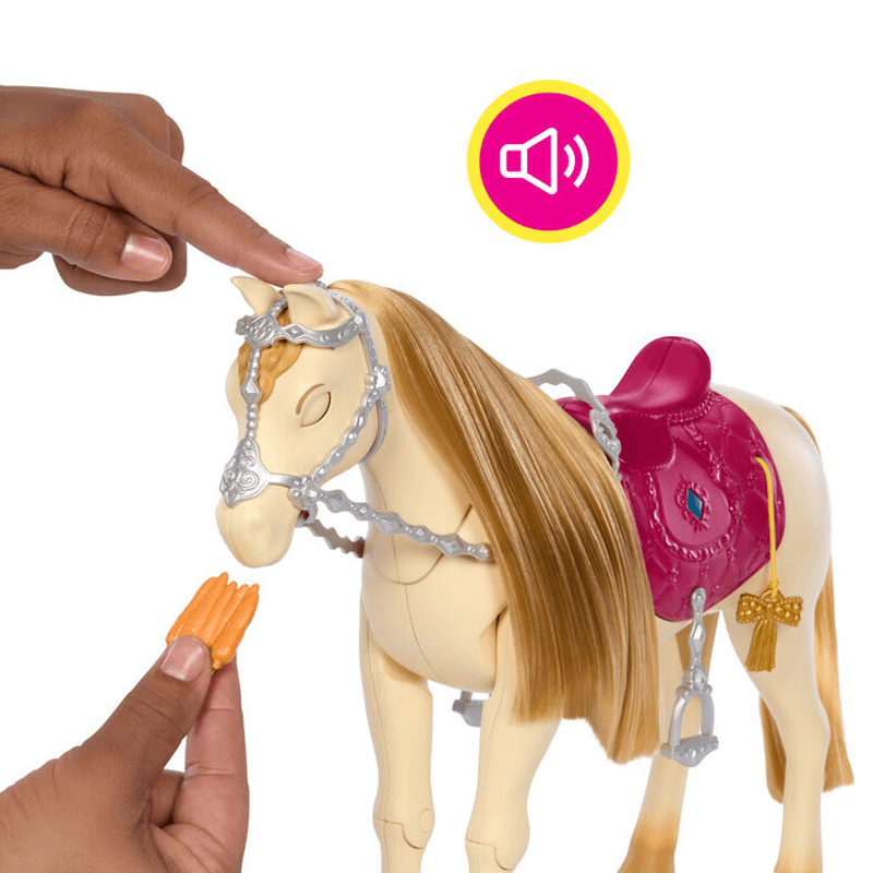 Mattel Barbie Hxj42 Caballo De Juguete Interactivo Con Sonidos, Musica Y Accesorios