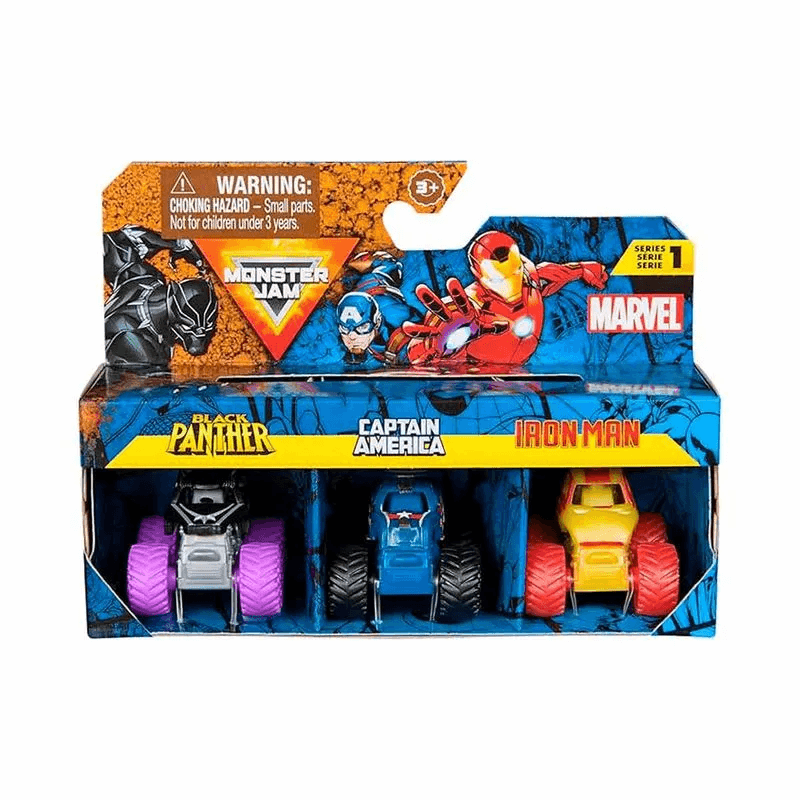 Spin Master Monster Jam 6070229 Set De Vehiculos Minis Marvel X3