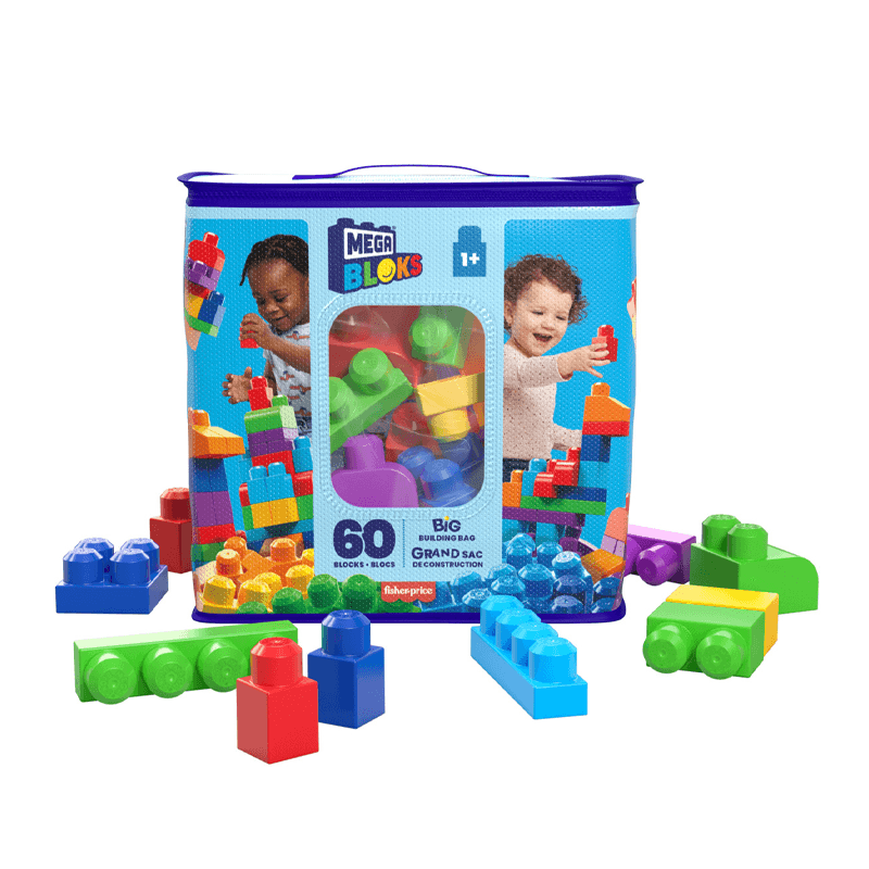 Mattel Mega Blocks Dch55 Bolsa Clásica Con 60 Bloques De Construcción