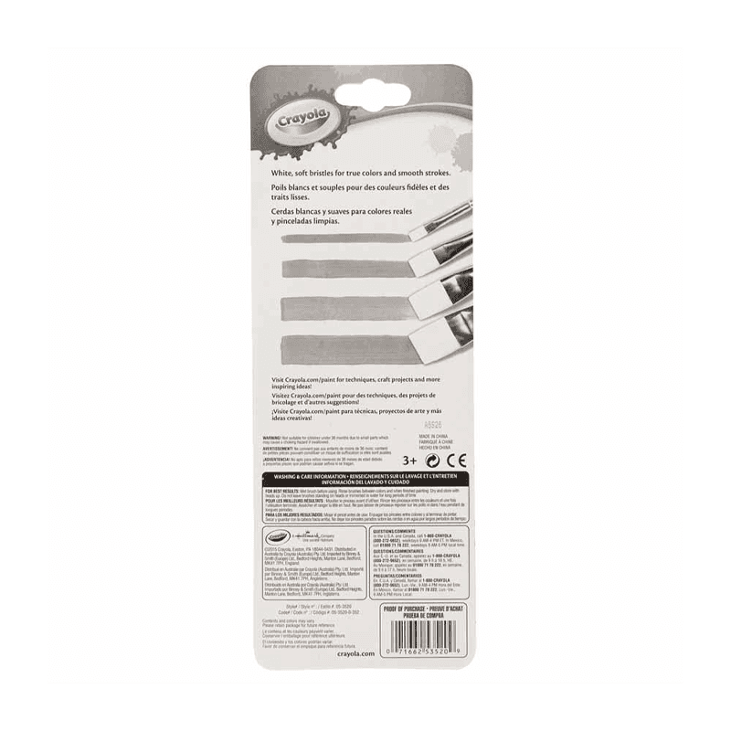 Crayola C053520 Pincel Plano Set 4 Un