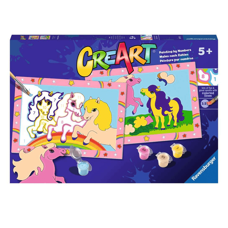 Ravensburger Creart 23701 Juego De Pintura Ponis Saltarines