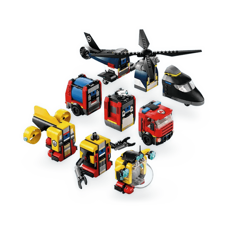 Lego City 60462 Set Helicóptero, Camión De Bomberos Y Submarino