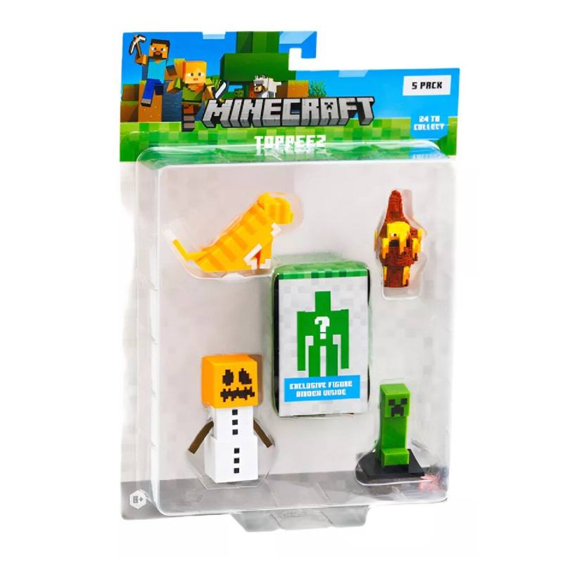Mojang Minecraft Mc2040 Figuras 3D Toppeez 2 Pack X5 Surtido