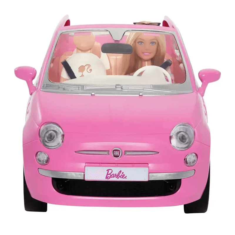 Mattel Barbie Hrg59 Vehículo Para Muñecas Fiat Rosa Con Muñeca