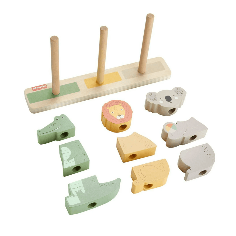 Mattel Fisher Price Hxv04 Animalitos Apilables De Madera