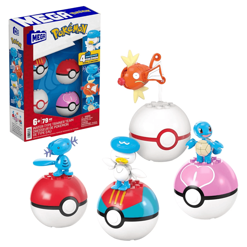 Mattel Mega Jct42 Pokémon Equipo Entrenador De Tipo Agua
