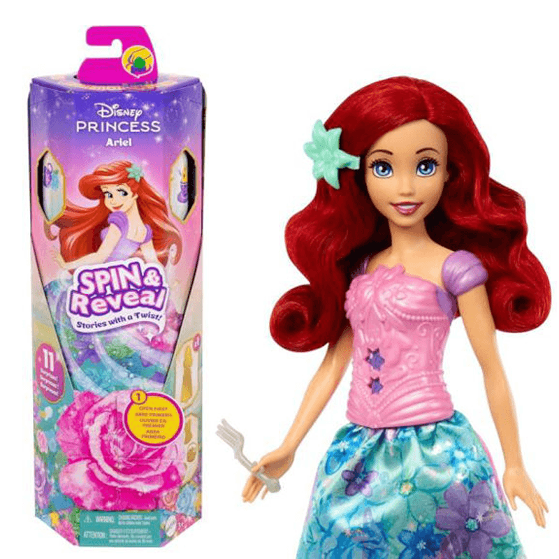 Mattel Disney Princesas Htv88 Muñeca Ariel La Sirenita Con Accesorios Gira Y Revela