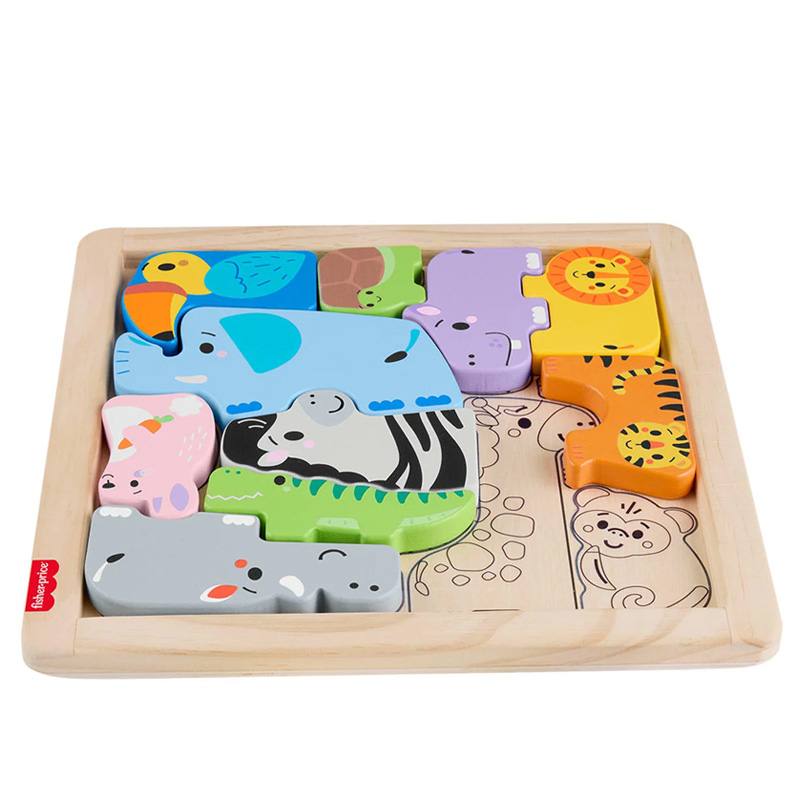 Mattel Fisher Price Jfg10 Rompecabezas De Animales De Madera
