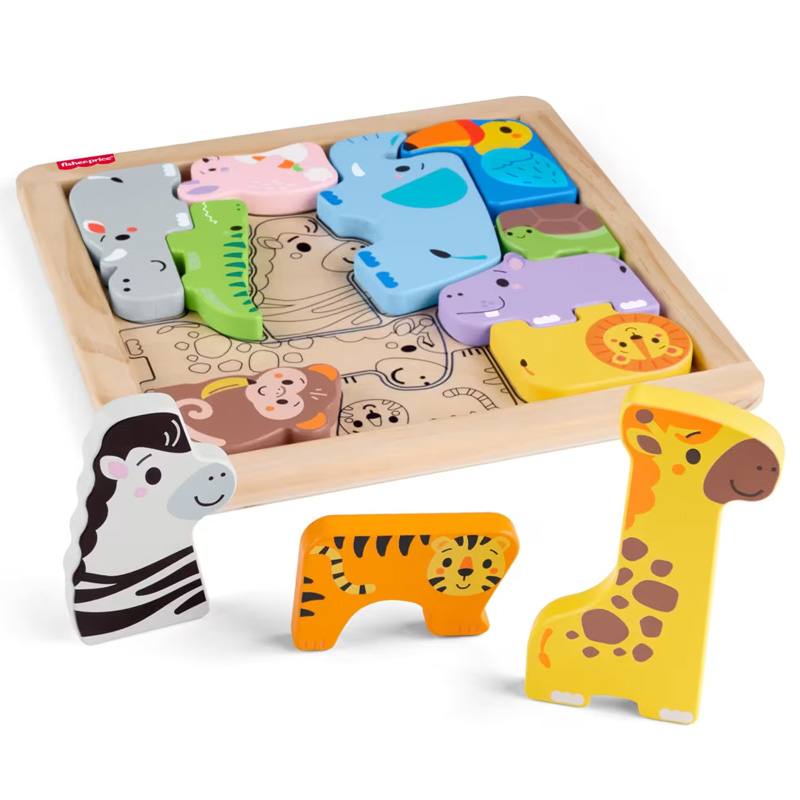Mattel Fisher Price Jfg10 Rompecabezas De Animales De Madera