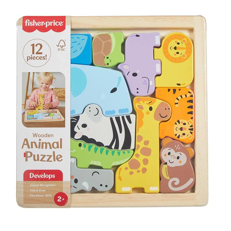 Mattel Fisher Price Jfg10 Rompecabezas De Animales De Madera