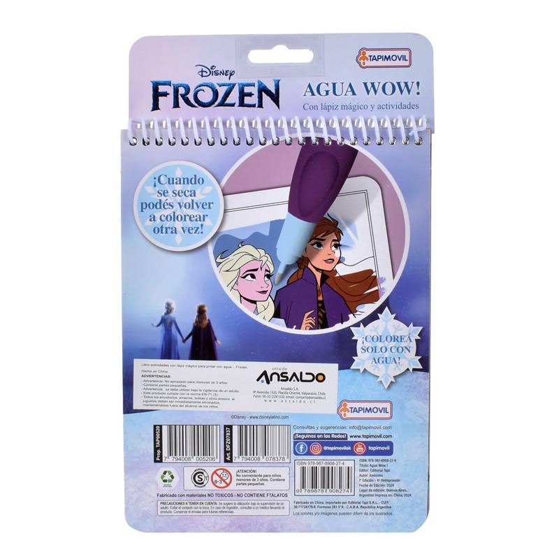 Tapimovil Disney Dfz07837 Libro Para Pintar Magica Agua Wow Frozen