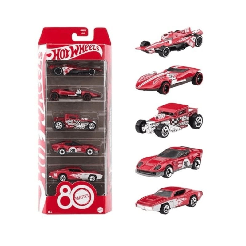 Mattel Hot Wheels Jgk08  Paquete 5 Autos 80 Aniversario