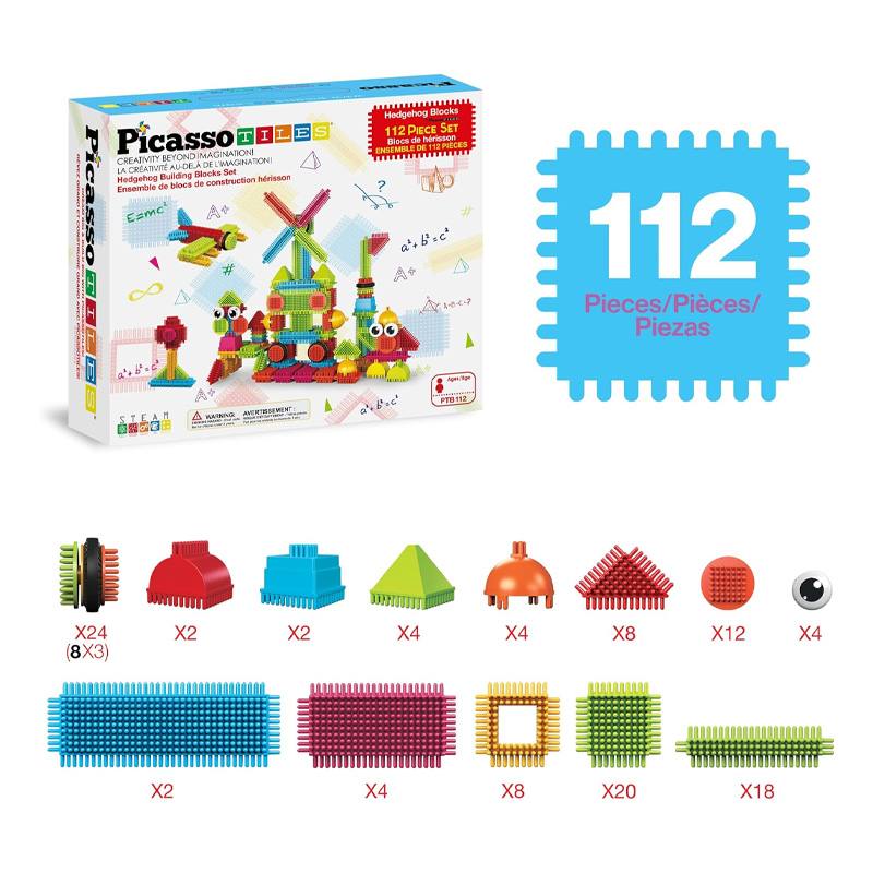 Picasso Magnetic Tiles Ptb112 Bloques Tipo Erizo 112 Piezas