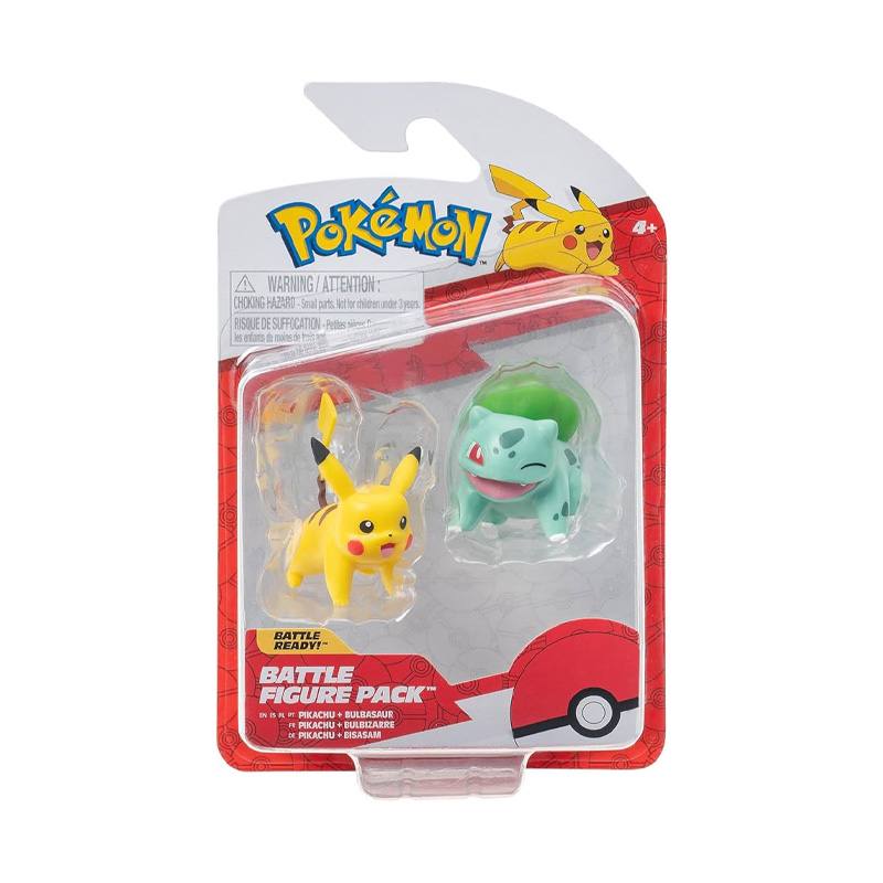 Jazwares Pokemon Pkw3587 Set De Figuras De Batalla Ð Bulbasaur Y Pikachu