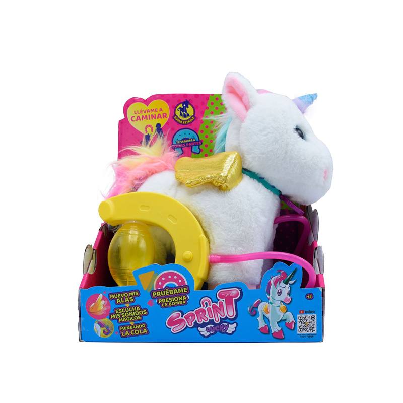 Eolo Toys Spr002 Peluche Con Ruedas Diseno De Unicornio Con Sonidos