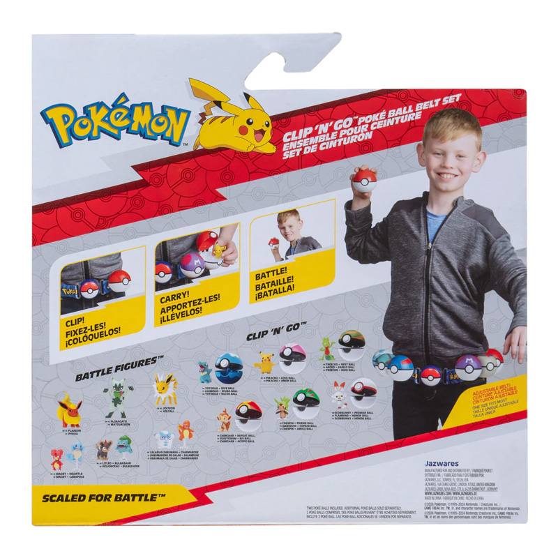 Jazwares Pokémon 95283 Set De Cinturon Con Pokebolas Clip N Go