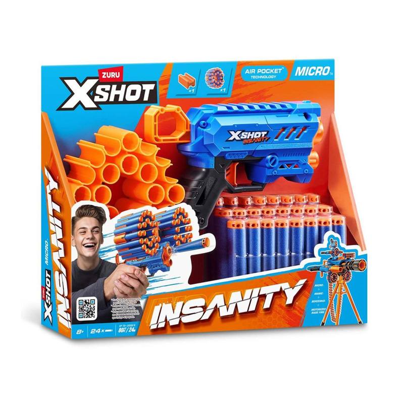 Zuru Xshot 36795 Lanzador Insanity Serie 1 Micro 24 Dardos