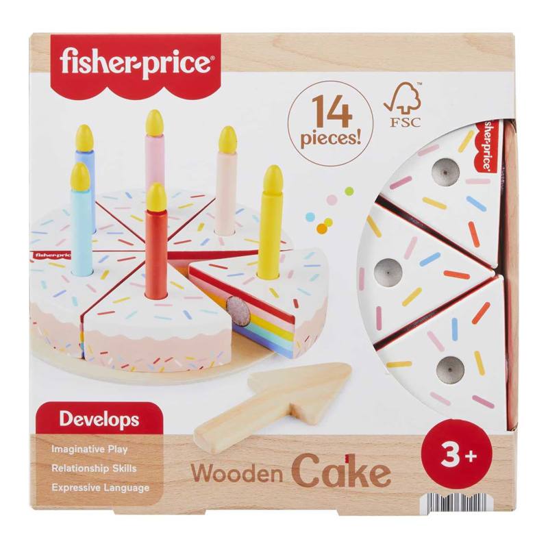 Mattel Fisher Price Jgr82 Pastel De Cumpleanos De Madera Para Juego De Rol
