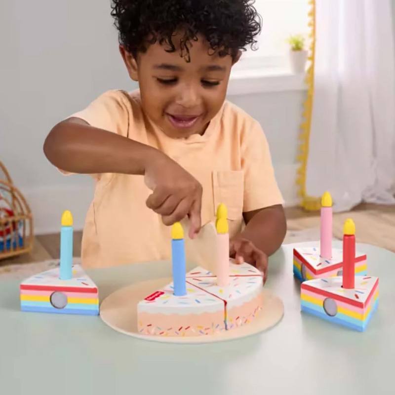 Mattel Fisher Price Jgr82 Pastel De Cumpleanos De Madera Para Juego De Rol