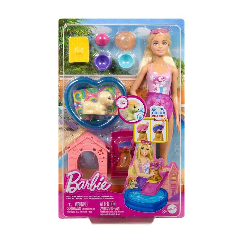 Mattel Barbie Jbf35 Fiesta En La Piscina Con Cachorros