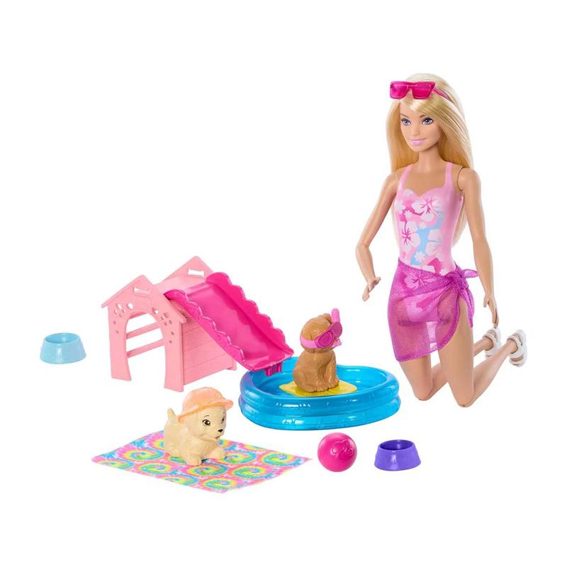 Mattel Barbie Jbf35 Fiesta En La Piscina Con Cachorros
