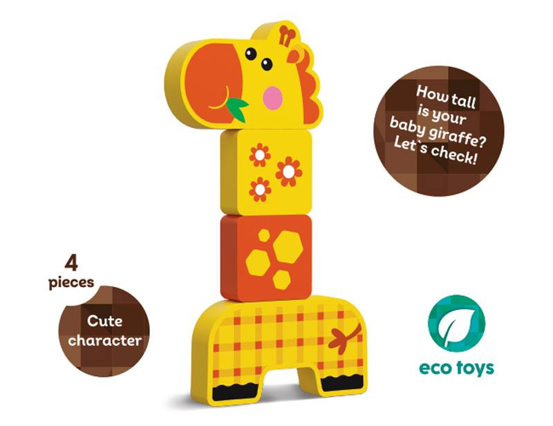 Kids Hits Blocks Kh20-003  Jirafa Amigable De Madera