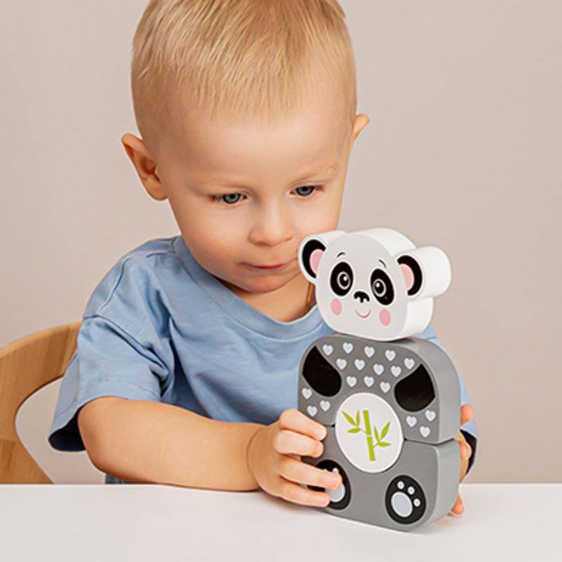 Kids Hits Blocks Kh20-004 Lindo Panda De Madera