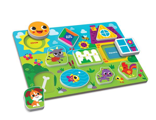Kids Hits Farm Kh20-075 Rompecabezas Grueso De Madera Formas De Granja