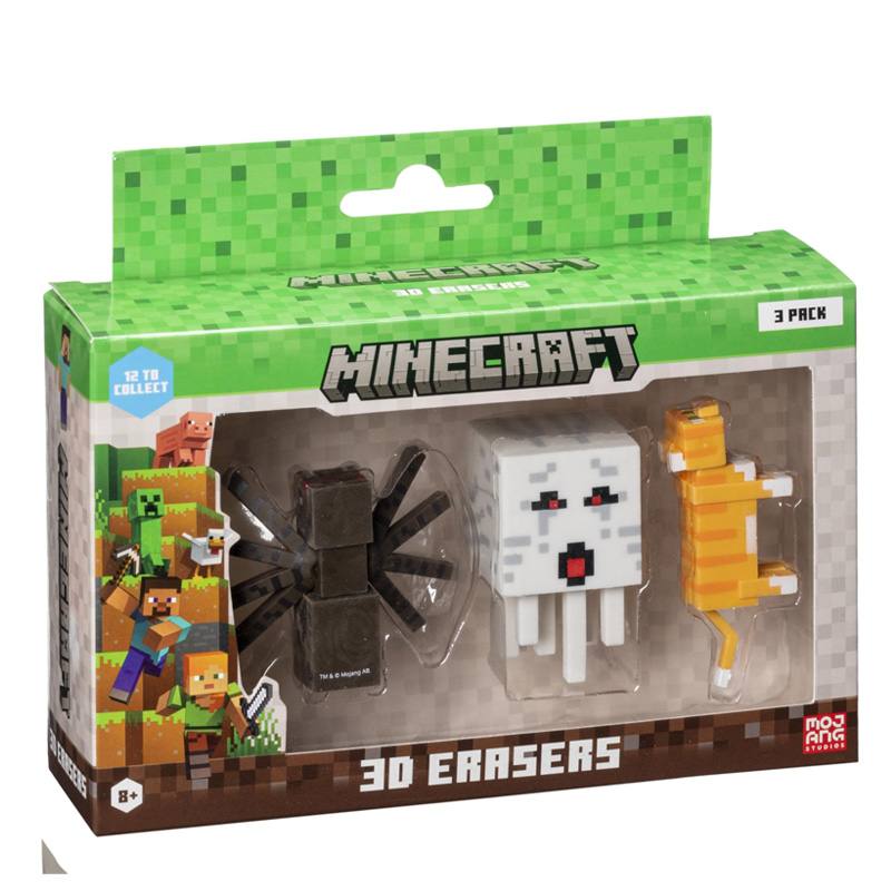 Pmi Kind Word Minecraft Mc4021 Set Minecraft 3D Erasers 3 Piezas