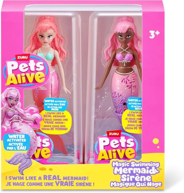 Zuru Pets Alive 9567Uq1 S001 Activado Agua Sirena Nadadora Cubo Serie 1