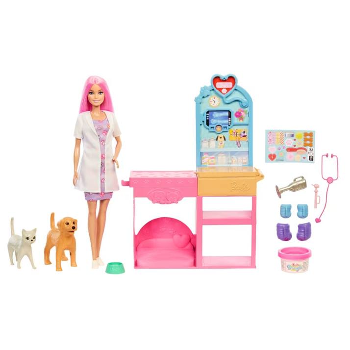 Mattel Barbie Jfx93  Clinica Veterinaria De Mascotas Con Accesorios