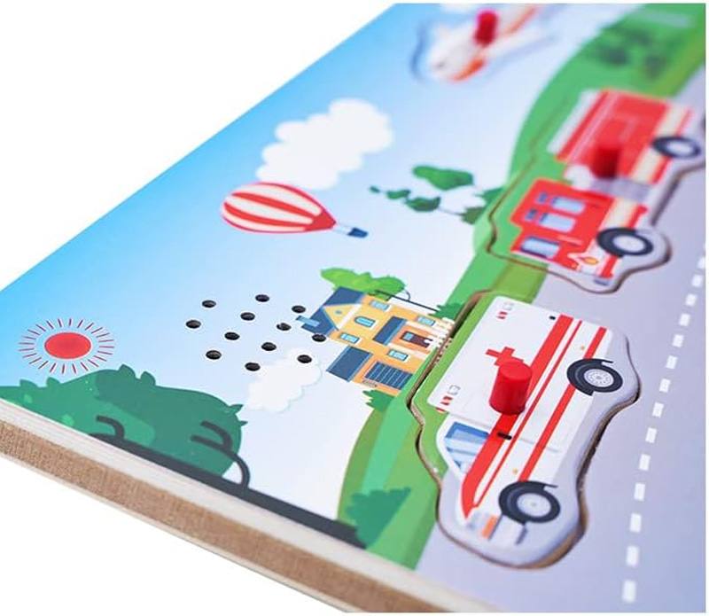 Kids Hits Eco toys Kh20-073 Rompecabezas De Madera De Clavijas Vehiculos De La Ciudad