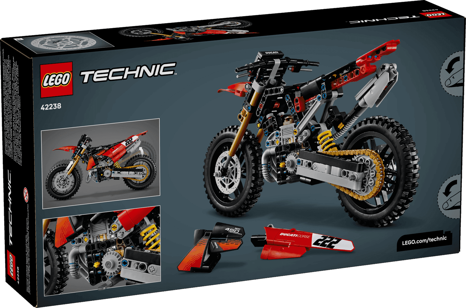 Lego Technic 42238 Motocicleta Ducati Desmo450 Mx Factory (5)