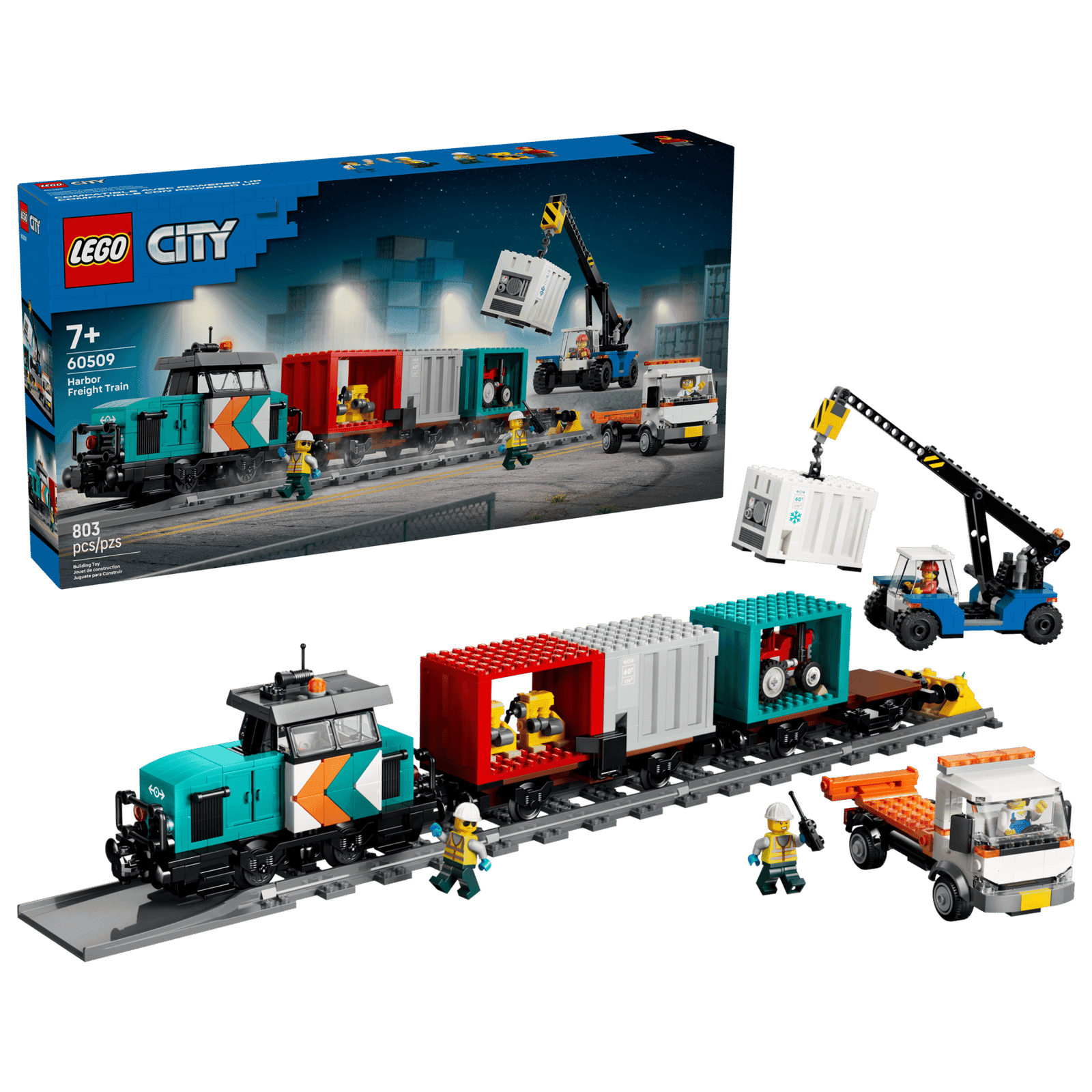 Lego City 60509 Tren De Mercancias Del Puerto Con Grua Y Camion (2)