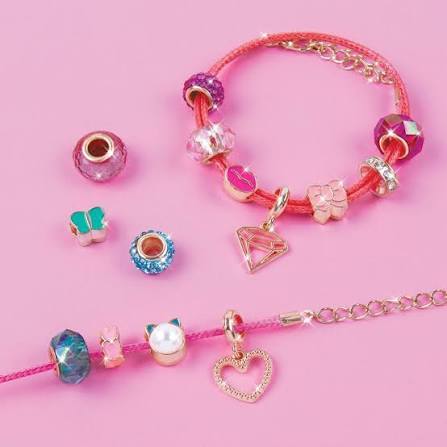 Make It Real Diy 1708 Pulseras Con Dijes Halo Bonita En Rosa