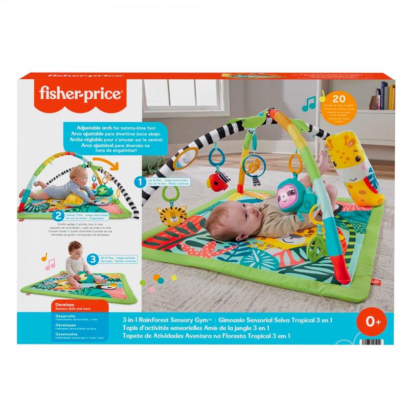 Mattel Fisher Price Hjw08 Gimnasio Sensorial 3 En 1 Rainforest