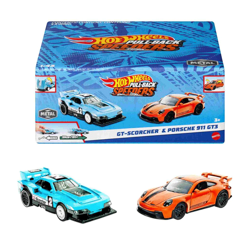 Mattel Hot Wheels Hpr91-0 Vehiculo De Inercia Speeders Pull Black Surtido