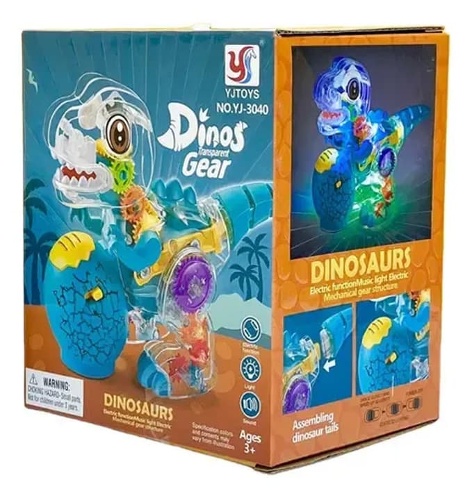Nexusly Dino Gear Car 86789P  Dinosaurio Transparente Auto De Engranajes