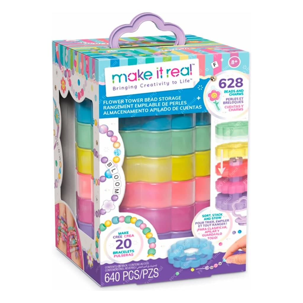 Make It Real Diy 1738 Torre Floral Para Almacenamiento De Cuentas