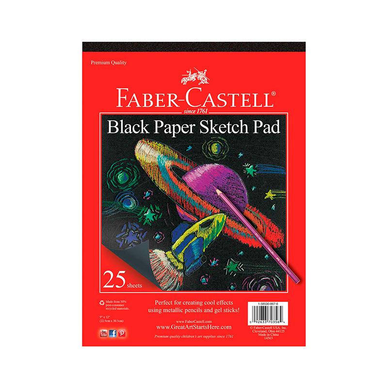 "Faber Castell Fc14563 Bloc De Papel Negro 9"""" X 12"""""""