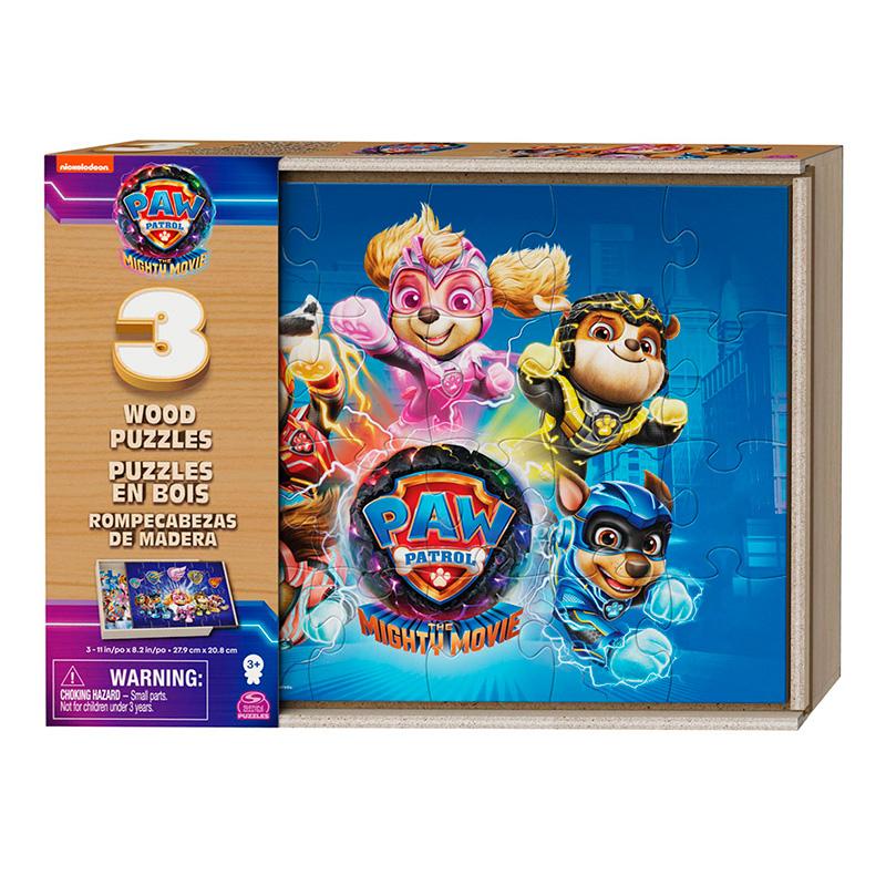 Spin Master Paw Patrol 6067929 Movie Set De 3 Rompecabezasde Madera