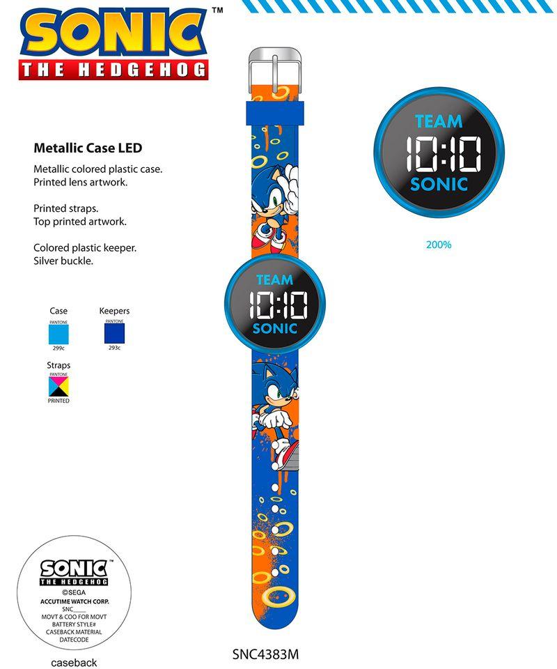Spin Master Sonic Snc4383M Reloj Led Redondo Azul