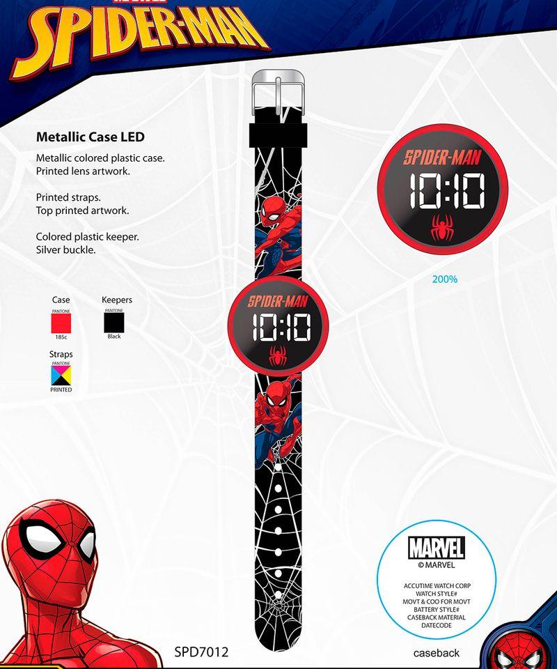Spin Master Spider-Man Spd7012 Reloj Led Redondo Negro