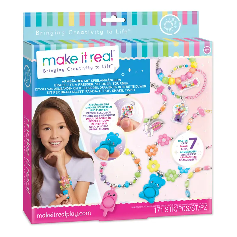 Make It Real Diy 1328 Kit Para Hacer Pulseras Tipo Pop, Shake Y Twist