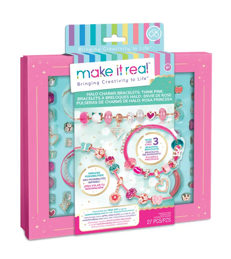 Make It Real Diy 1722 Pulseras Con Dijes Halo: Piensa En Rosa