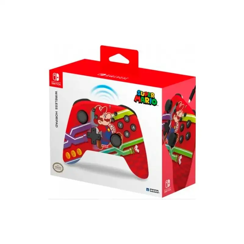 Control Inalambrico Horipad Edicion Super Mario Nintendo Switch Recargable Usb C Rojo (Red)