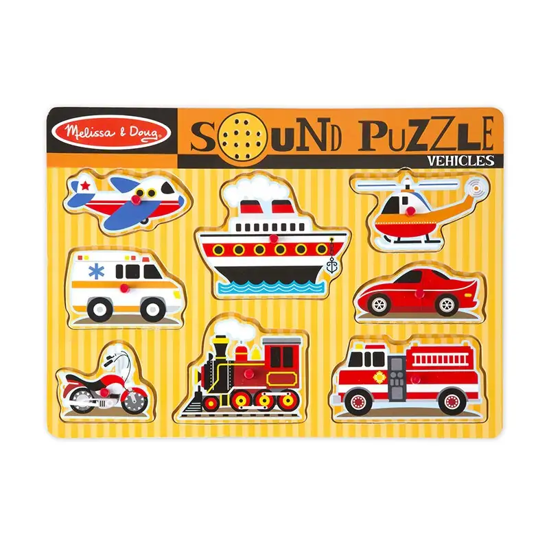 Melissa & Doug Rompecabeza 10725 Sonido De Vehículos 8 Piezas
