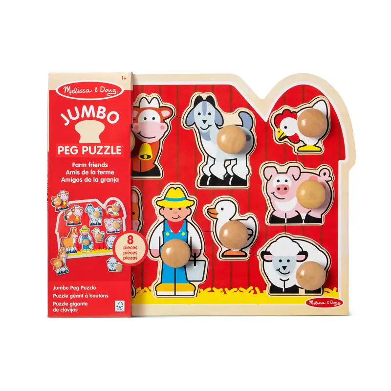 MELISSA & DOUG LARGE FARM JUMBO KNO -FRESH START PUZZLES (3391)