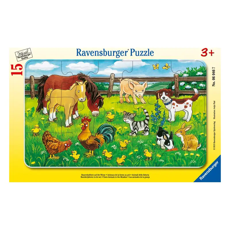 Ravensnurger Rompecabezas 06046 7 Animales De Granja En El Padro 15 PCS