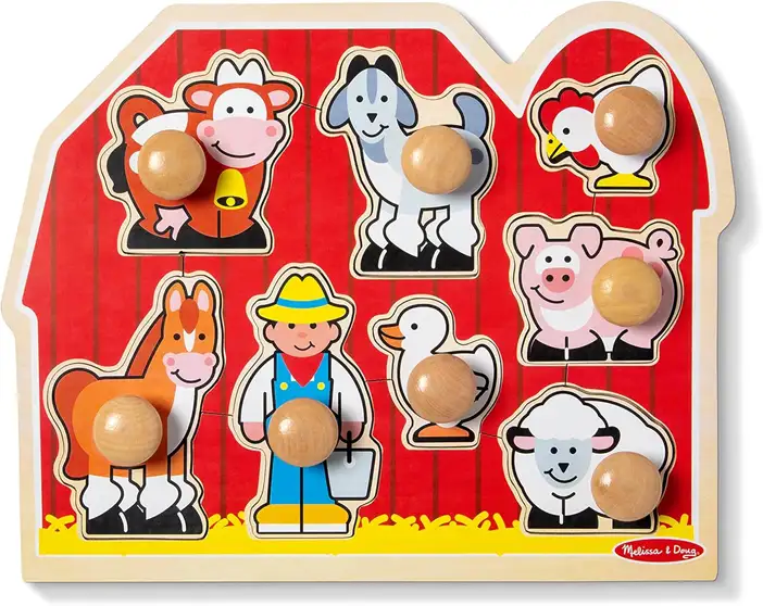 MELISSA & DOUG LARGE FARM JUMBO PEG PUZZLE 13391